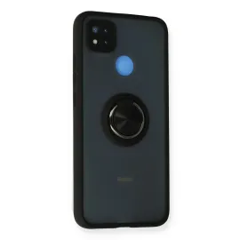 Newface Xiaomi Redmi 9C Kılıf Montreal Yüzüklü Silikon Kapak - Siyah