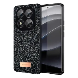 Onegif Xiaomi Redmi Note 14 Pro 5G Bright Simli Kapak - Siyah