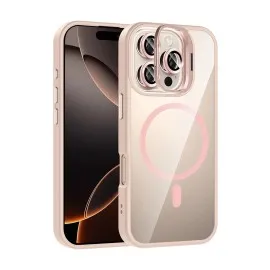 Joko Apple Iphone 16 Pro Remim Lensli Magsafe Standlı Kapak - Pembe