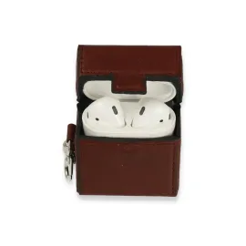 Newface Airpods 2 (2.nesil) Deri Kılıf - Bordo