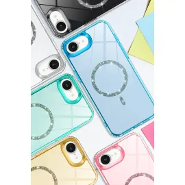 Newface Apple Iphone 16E Live Diamond Magsafe Kapak - Siyah