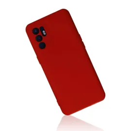 Newface Oppo Reno 6 Kılıf Nano Içi Kadife Silikon - Kırmızı