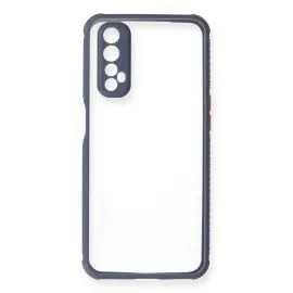 Newface Realme 7 Kılıf Miami Şeffaf Silikon - Gri