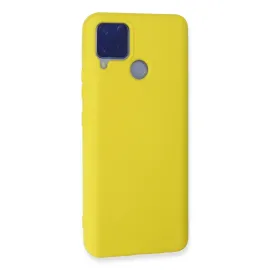 Newface Realme C15 Kılıf Nano Içi Kadife Silikon - Sarı