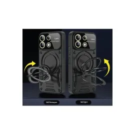 Newface Realme C55 Kılıf Joy Lens Standlı Kapak - Siyah