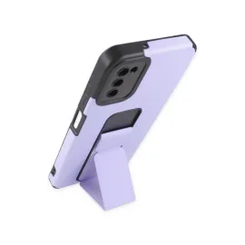 Newface Samsung Galaxy A03S Kılıf Mega Standlı Silikon - Lila