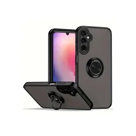 Newface Samsung Galaxy S24 Kılıf Montreal Yüzüklü Silikon Kapak - Siyah