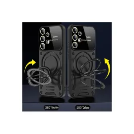 Newface Samsung Galaxy S25 Ultra Kılıf Joy Lens Standlı Kapak - Siyah