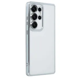 Newface Samsung Galaxy S25 Ultra Kılıf Razer Lensli Silikon - Gümüş