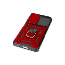 Newface Xiaomi Mi 11T Pro Kılıf Pars Lens Yüzüklü Silikon - Kırmızı