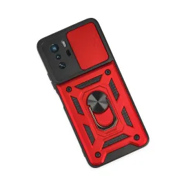 Newface Xiaomi Poco X3 Gt Kılıf Pars Lens Yüzüklü Silikon - Kırmızı