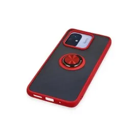 Newface Xiaomi Redmi 12C Kılıf Montreal Yüzüklü Silikon Kapak - Kırmızı