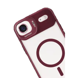 Joko Apple Iphone 17 Air Remim Lensli Magsafe Standlı Kapak - Bordo