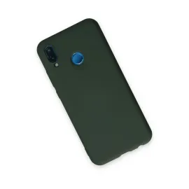 Newface Huawei P20 Lite Kılıf Nano Içi Kadife Silikon - Koyu Yeşil