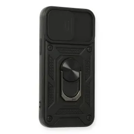 Newface Iphone 11 Kılıf Pars Lens Yüzüklü Silikon - Siyah