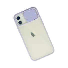 Newface Iphone 12 Kılıf Palm Buzlu Kamera Sürgülü Silikon - Lila