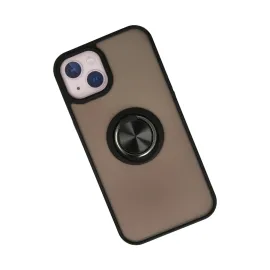 Newface Iphone 13 Kılıf Montreal Yüzüklü Silikon Kapak - Siyah