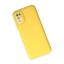 Newface Samsung Galaxy A03S Kılıf Lansman Glass Kapak - Sarı