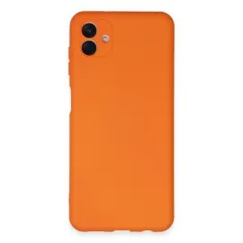 Newface Samsung Galaxy A04E Kılıf Nano Içi Kadife Silikon - Turuncu