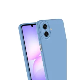 Newface Samsung Galaxy A07 Nano Içi Kadife Silikon - Mavi