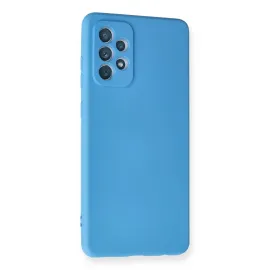 Newface Samsung Galaxy A72 Kılıf Nano Içi Kadife Silikon - Mavi