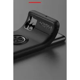 Newface Samsung Galaxy M51 Kılıf Range Yüzüklü Silikon - Siyah-Gold