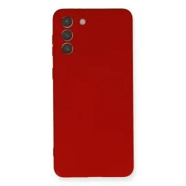 Newface Samsung Galaxy S21 Plus Kılıf Nano Içi Kadife  Silikon - Kırmızı