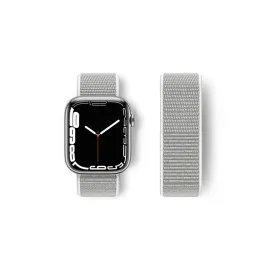 Newface Apple Watch 44mm Hasırlı Cırtcırtlı Kordon - Beyaz