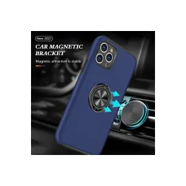 Newface Iphone 11 Pro Max Kılıf Elit Yüzüklü Kapak - Lacivert