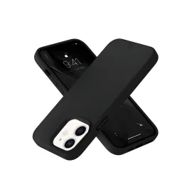 Newface Iphone 12 Kılıf Nano Içi Kadife Silikon- Siyah