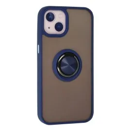 Newface Iphone 13 Kılıf Montreal Yüzüklü Silikon Kapak - Lacivert