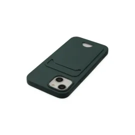 Newface Iphone 14 Plus Kılıf Kelvin Kartvizitli Silikon - Koyu Yeşil