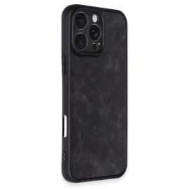 Newface Iphone 16 Pro Kılıf Aras Deri Kapak - Siyah