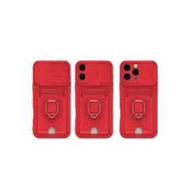 Newface Iphone 16 Pro Kılıf Zuma Kartvizitli Yüzüklü Silikon - Kırmızı