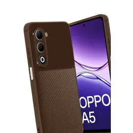 Newface Oppo A5 4G Auto Focus Karbon Kapak - Kahverengi