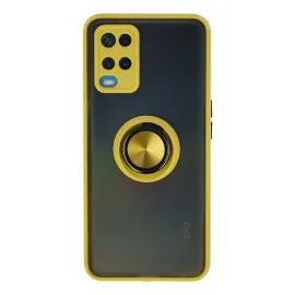 Newface Oppo A54 4G Kılıf Montreal Yüzüklü Silikon Kapak - Sarı