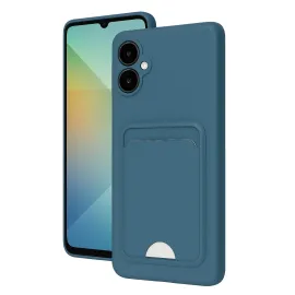Newface Samsung Galaxy A06 Kılıf Kelvin Kartvizitli Silikon - Mavi