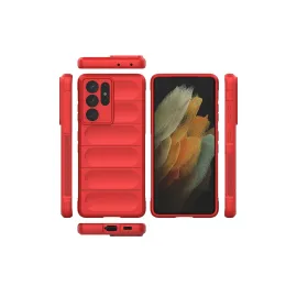 Newface Samsung Galaxy S21 Ultra Kılıf Optimum Silikon - Kırmızı