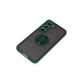 Newface Samsung Galaxy S23 Kılıf Montreal Yüzüklü Silikon Kapak - Yeşil