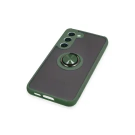 Newface Samsung Galaxy S23 Plus Kılıf Montreal Yüzüklü Silikon Kapak - Yeşil