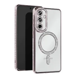 Newface Samsung Galaxy S25 Kılıf Joke Simli Magneticsafe Kılıf - Gümüş