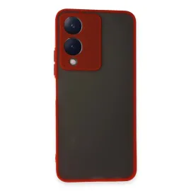 Newface Vivo Y17S Kılıf Montreal Silikon Kapak - Kırmızı