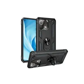 Newface Xiaomi Mi 11 Lite Kılıf Sofya Yüzüklü Silikon Kapak - Siyah