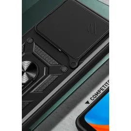 Newface Xiaomi Mi 14T Pro Kılıf Pars Lens Yüzüklü Silikon - Kırmızı