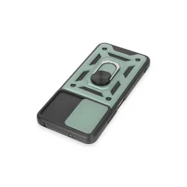 Newface Xiaomi Redmi Note 12 5G Kılıf Pars Lens Yüzüklü Silikon - Yeşil