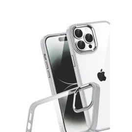 Newface Apple Iphone 15 Pro Max Razer Lensli Silikon - Gümüş