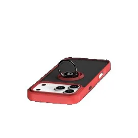 Newface Apple Iphone 17 Pro Max Montreal Yüzüklü Silikon Kapak - Kırmızı