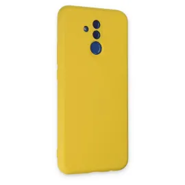 Newface Huawei Mate 20 Lite Kılıf Nano Içi Kadife Silikon - Sarı