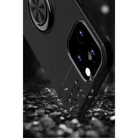 Newface Iphone 12 Pro Max Kılıf Range Yüzüklü Silikon - Kırmızı