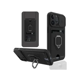 Newface Iphone 13 Pro Max Kılıf Zuma Kartvizitli Yüzüklü Silikon - Siyah